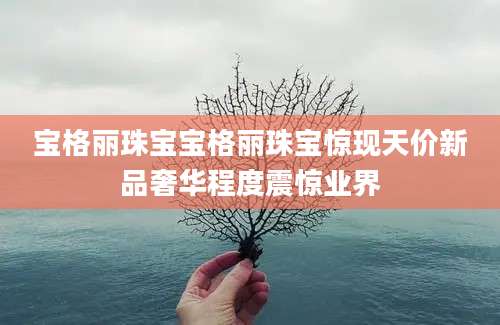 宝格丽珠宝宝格丽珠宝惊现天价新品奢华程度震惊业界