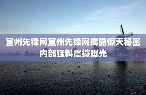 宣州先锋网宣州先锋网揭露惊天秘密内部猛料震撼曝光