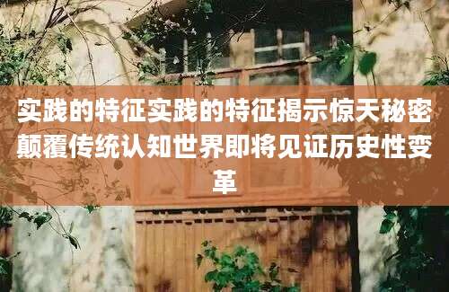 实践的特征实践的特征揭示惊天秘密颠覆传统认知世界即将见证历史性变革