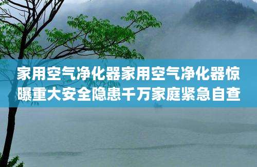 家用空气净化器家用空气净化器惊曝重大安全隐患千万家庭紧急自查