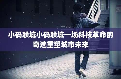 小码联城小码联城一场科技革命的奇迹重塑城市未来