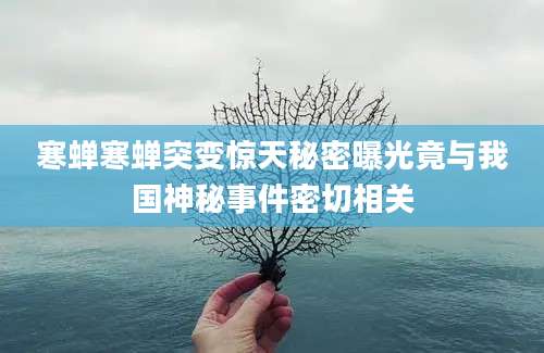 寒蝉寒蝉突变惊天秘密曝光竟与我国神秘事件密切相关