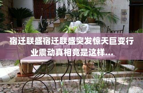 宿迁联盛宿迁联盛突发惊天巨变行业震动真相竟是这样...