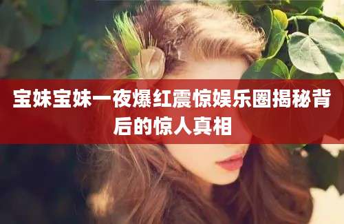 宝妹宝妹一夜爆红震惊娱乐圈揭秘背后的惊人真相