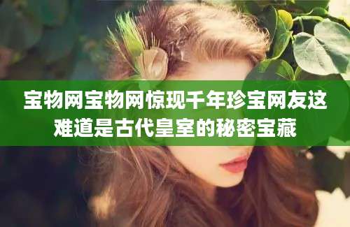 宝物网宝物网惊现千年珍宝网友这难道是古代皇室的秘密宝藏