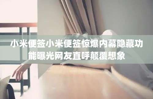 小米便签小米便签惊爆内幕隐藏功能曝光网友直呼颠覆想象
