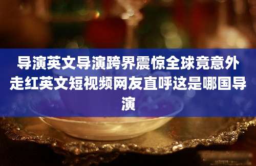 导演英文导演跨界震惊全球竟意外走红英文短视频网友直呼这是哪国导演