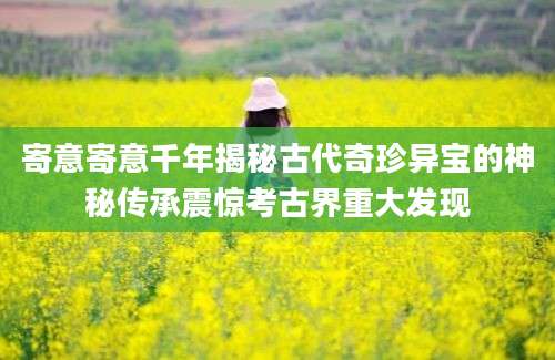 寄意寄意千年揭秘古代奇珍异宝的神秘传承震惊考古界重大发现