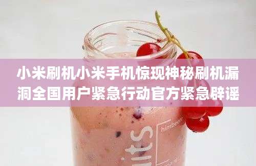 小米刷机小米手机惊现神秘刷机漏洞全国用户紧急行动官方紧急辟谣