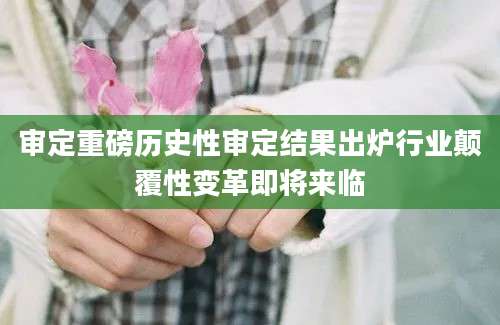 审定重磅历史性审定结果出炉行业颠覆性变革即将来临