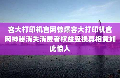 容大打印机官网惊爆容大打印机官网神秘消失消费者权益受损真相竟如此惊人