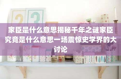 家臣是什么意思揭秘千年之谜家臣究竟是什么意思一场震惊史学界的大讨论