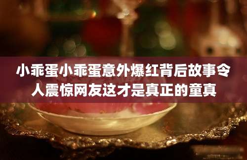 小乖蛋小乖蛋意外爆红背后故事令人震惊网友这才是真正的童真