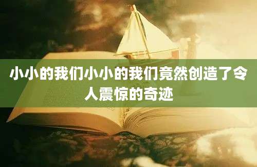 小小的我们小小的我们竟然创造了令人震惊的奇迹