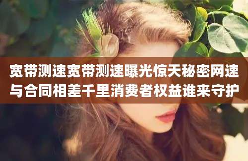 宽带测速宽带测速曝光惊天秘密网速与合同相差千里消费者权益谁来守护