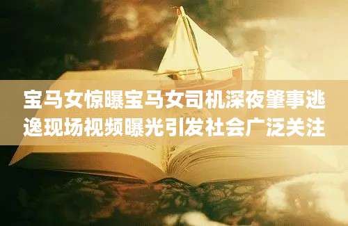 宝马女惊曝宝马女司机深夜肇事逃逸现场视频曝光引发社会广泛关注