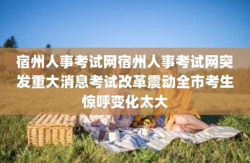 宿州人事考试网宿州人事考试网突发重大消息考试改革震动全市考生惊呼变化太大