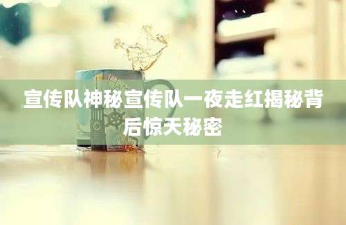 宣传队神秘宣传队一夜走红揭秘背后惊天秘密