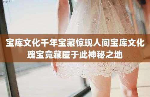 宝库文化千年宝藏惊现人间宝库文化瑰宝竟藏匿于此神秘之地