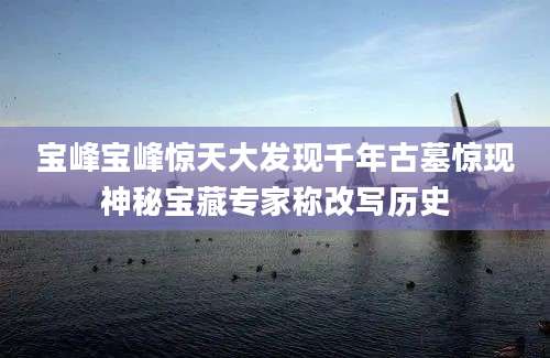 宝峰宝峰惊天大发现千年古墓惊现神秘宝藏专家称改写历史