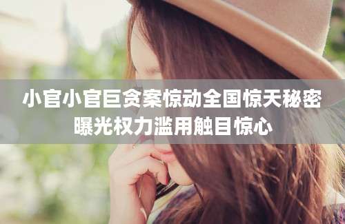 小官小官巨贪案惊动全国惊天秘密曝光权力滥用触目惊心