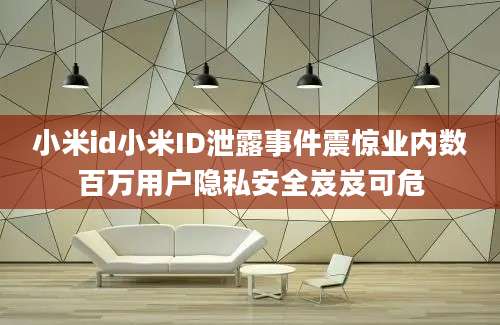 小米id小米ID泄露事件震惊业内数百万用户隐私安全岌岌可危