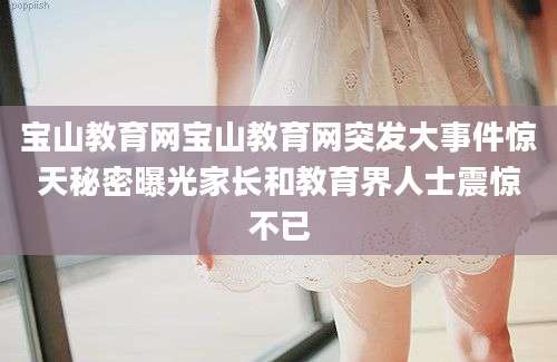 宝山教育网宝山教育网突发大事件惊天秘密曝光家长和教育界人士震惊不已
