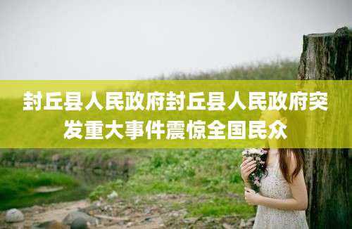 封丘县人民政府封丘县人民政府突发重大事件震惊全国民众