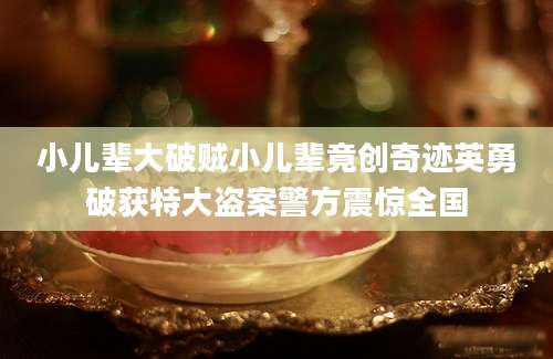 小儿辈大破贼小儿辈竟创奇迹英勇破获特大盗案警方震惊全国