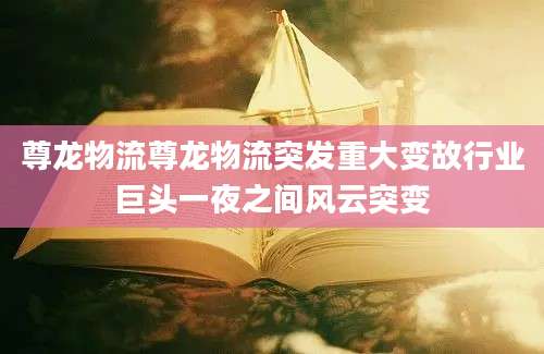 尊龙物流尊龙物流突发重大变故行业巨头一夜之间风云突变