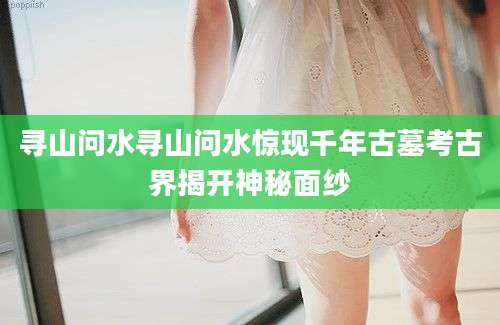 寻山问水寻山问水惊现千年古墓考古界揭开神秘面纱