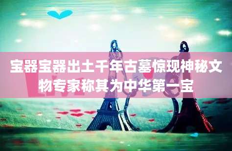 宝器宝器出土千年古墓惊现神秘文物专家称其为中华第一宝