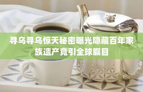 寻乌寻乌惊天秘密曝光隐藏百年家族遗产竟引全球瞩目