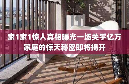 家1家1惊人真相曝光一场关乎亿万家庭的惊天秘密即将揭开